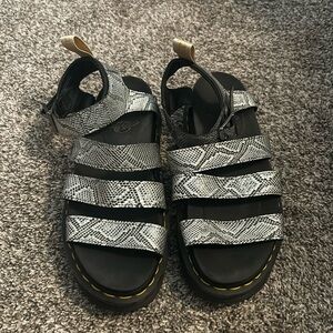 Doc Marten Silver snake print sandals